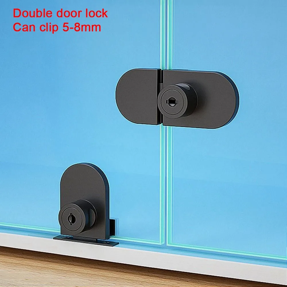 Home Office Security Stainless Steel Double Open Sliding Cabinet Display Lock Glass Door Lock Cabinet Door Lock Lockset