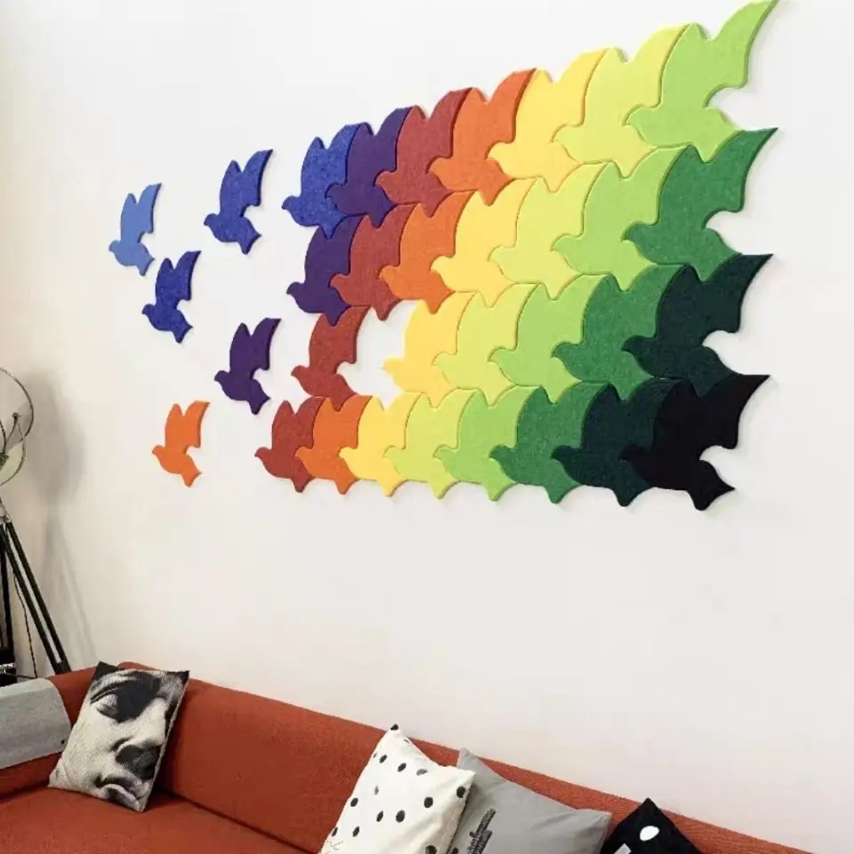 3D Wall Sticker Decor Felt Board Flying Bird Living Room TV Sofa Background Home Decoration Office Shool Cultural Photos Display