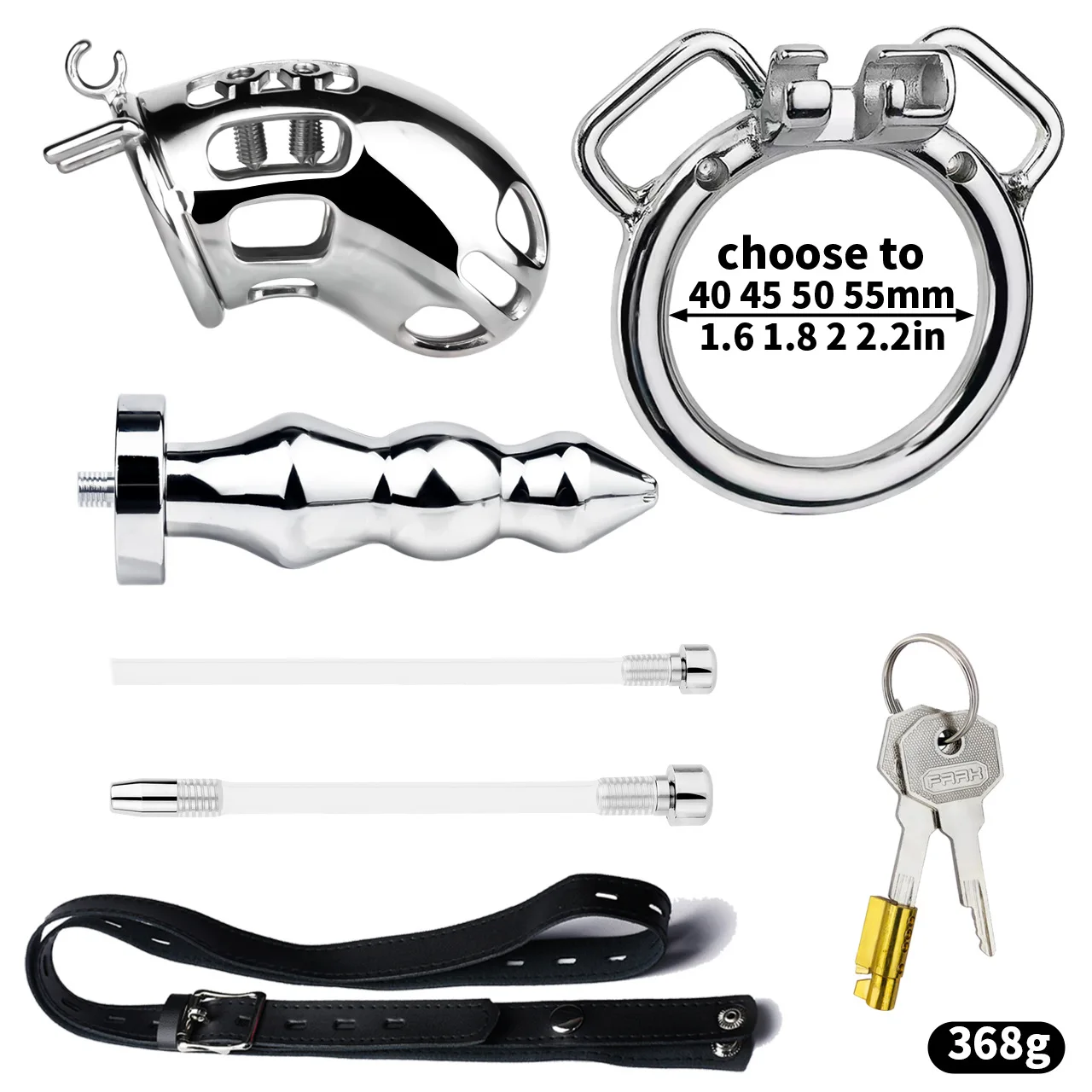 Male Chastity Cage Chastity Belt With Silicone Catheter Cock Lock Penis Rings Metal Anal Plug BDSM Sex Toys For Man view 5