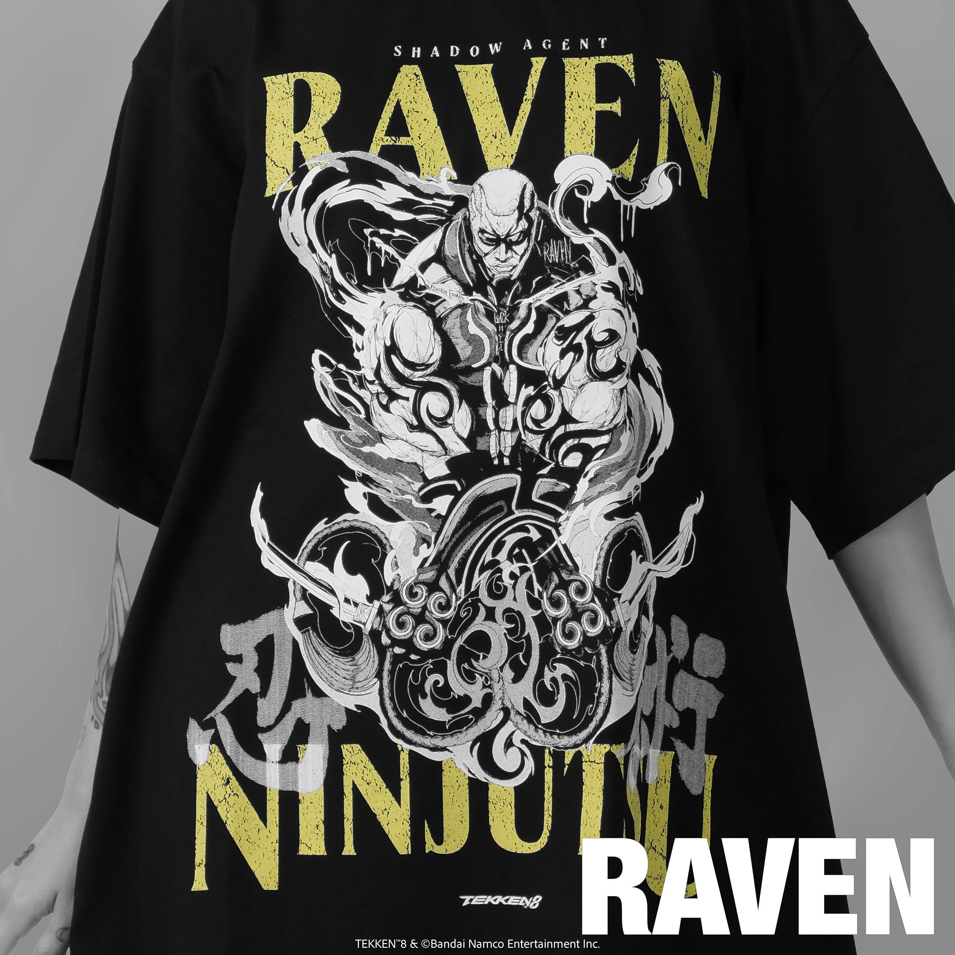 2026 Summer Iron Fist 8 Shadow Agent Raven Print Oversized T-shirt, Game Casual Sports Jersey