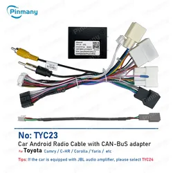Car Radio Cable Wire Harness Connector CANBus adapter for Toyota Camry C-HR Corolla Yaris Sienna Prado with JBL audio amplifier