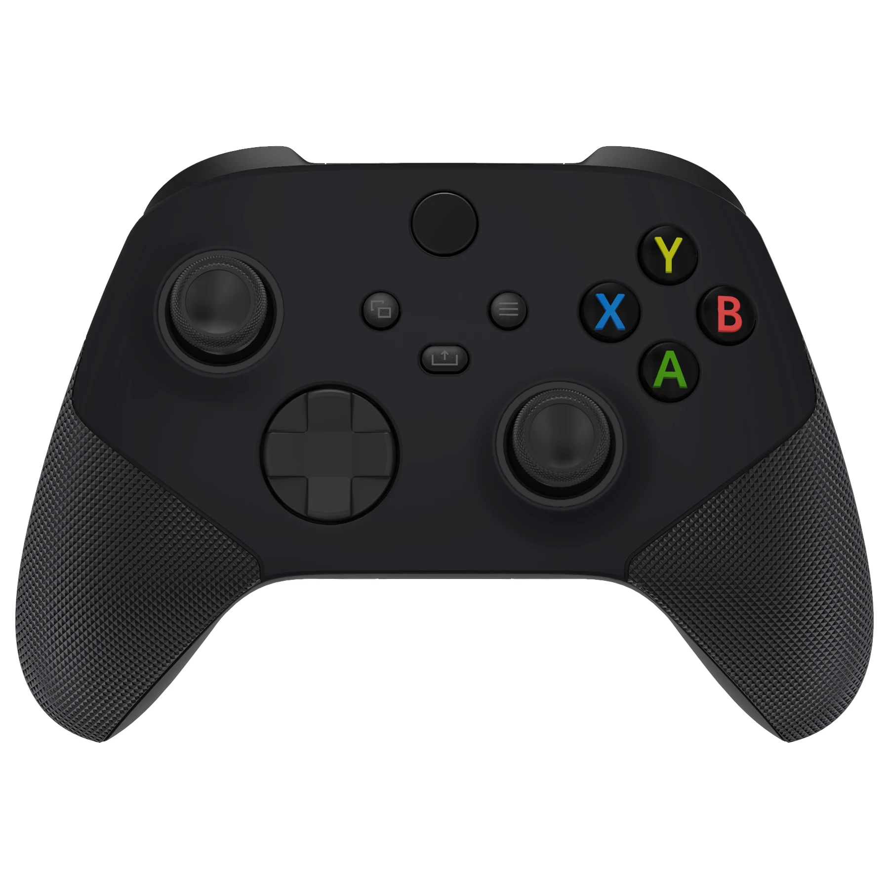 Extremate Black ASR versi Rubberized Side rail Front Shell Faceplate dengan cincin aksen untuk Xbox Core Wireless Controller