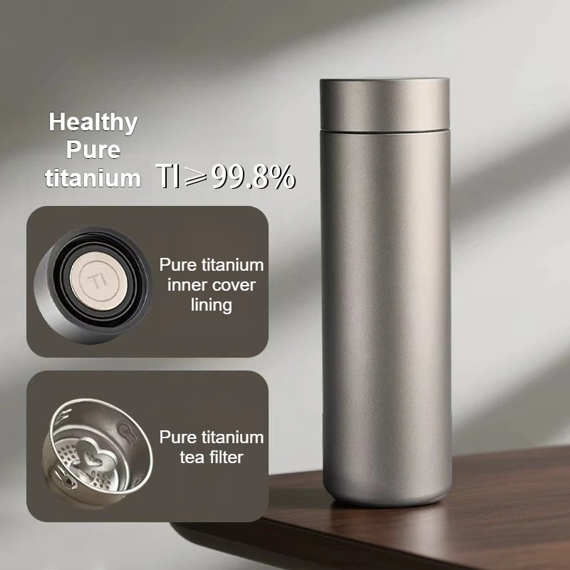 Selected Pure Titanium Insulated Cup Lightweight Portable Tea Water Separation Large Capacity In-car Companion Drinking Cup