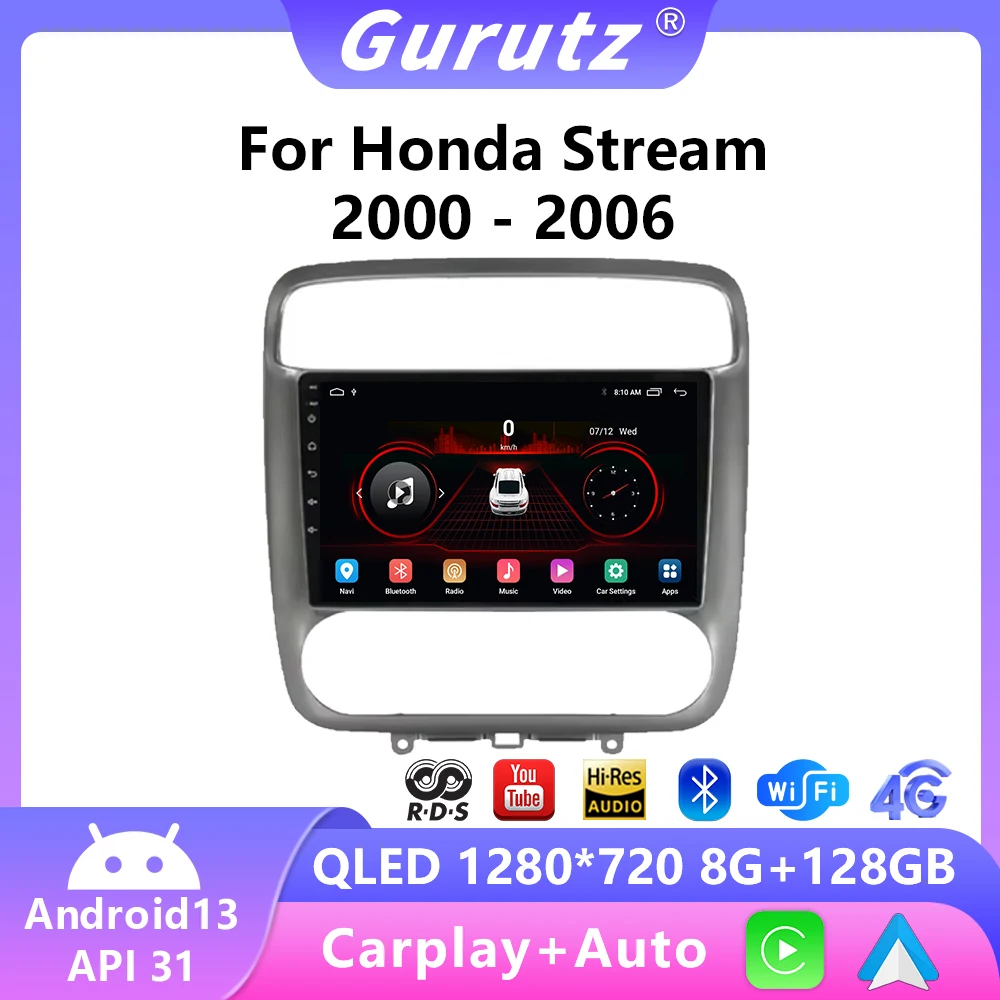 

2 din Android 13 For Honda Stream 2000 - 2006 Wireless Carplay Stereo Car Radio Multimedia Video Player Navigation GPS Head Unit