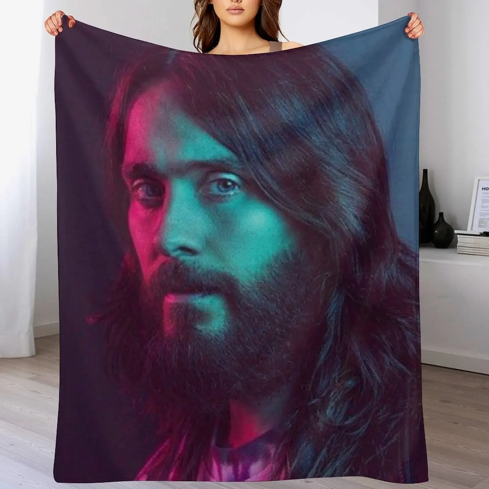 

Jared Leto Throw Blanket Thermal Camping Thin Bed covers Blankets