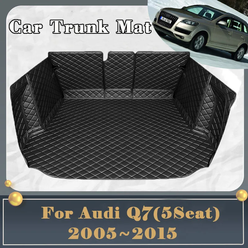 

Car Trunk Mat For Audi Q7 2006~2015 5seat Dirt-resistant Fully Surrounded Trunk Mat Rear Cargo Tray Car Accessories 2013 2014