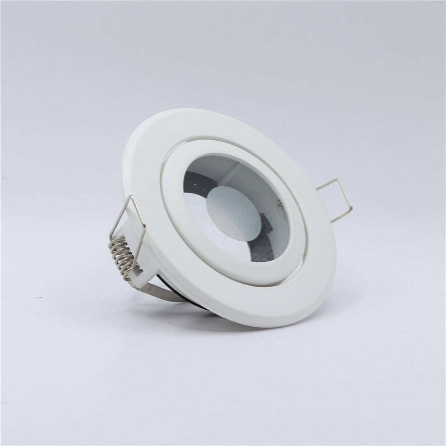 Plafonnier encastré rond avec cadre en alliage de zinc, montage vers le bas, ampoule MR16 GU10, support de lampe de subdivision, luminaires de montage