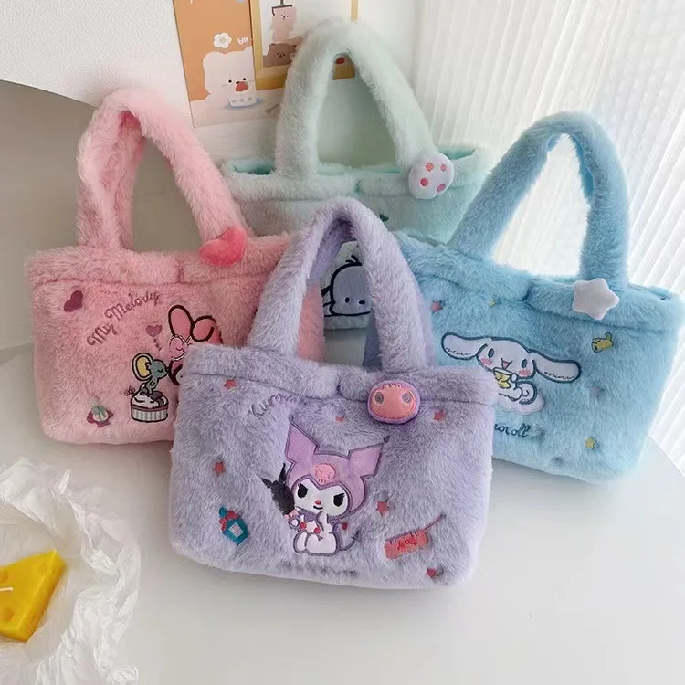 Аниме мультфильм Sanrio сумка для обеда KAWAII Melody Pochacco Cinnamoroll кукла плюшевая сумка для девочек сумка для хранения подарок периферийные устройства