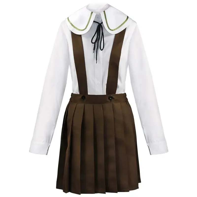 

ss13Danganronpa Cosplay Costume Schoolgirl's School Uniform Woman Sailor Suit Fujisaki Chihiro's Wig Headgear