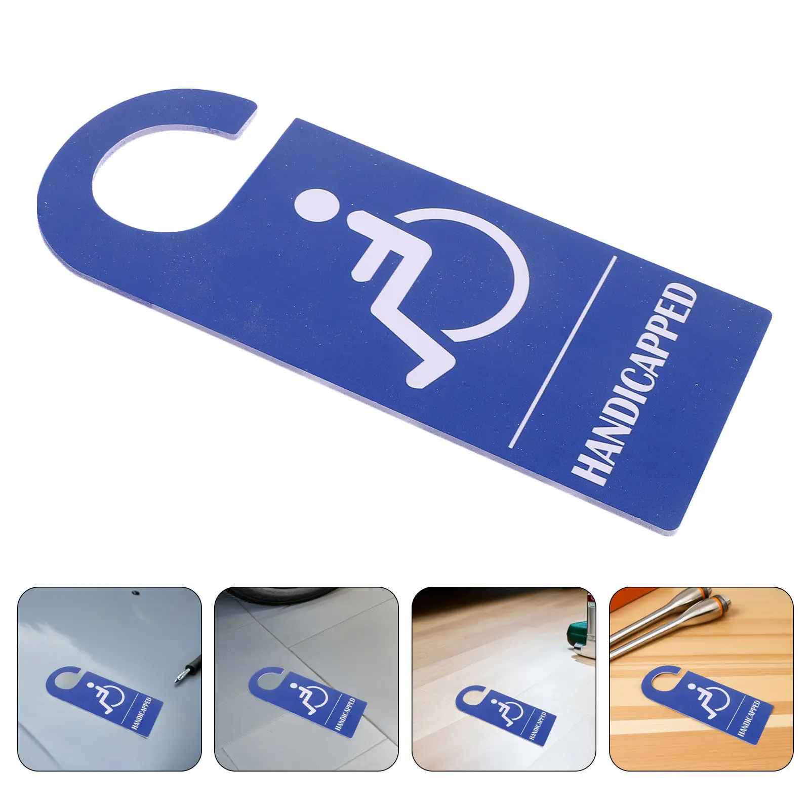 Handicap Sign for Parking Space - PVC Wheelchair Symbol Sign - Easy Carry Handicapped Permit Hanger for Car Door Rearview Mirror