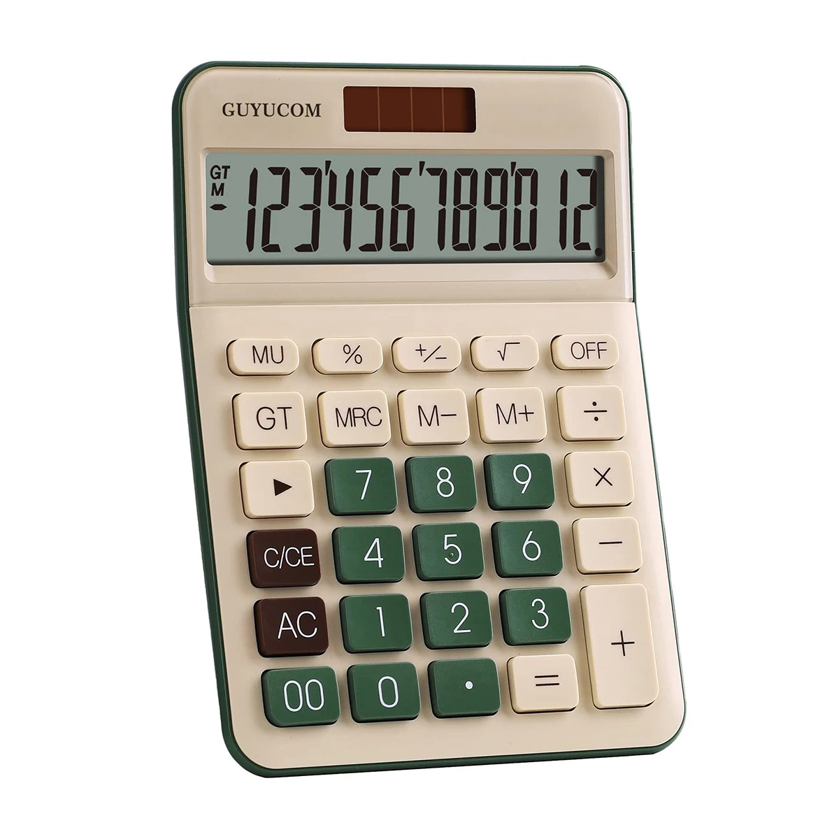 Electronic Calculator Counter Solar & Battery Power 12 Digit Display Big Button for Business Office School Calculating NEWYES