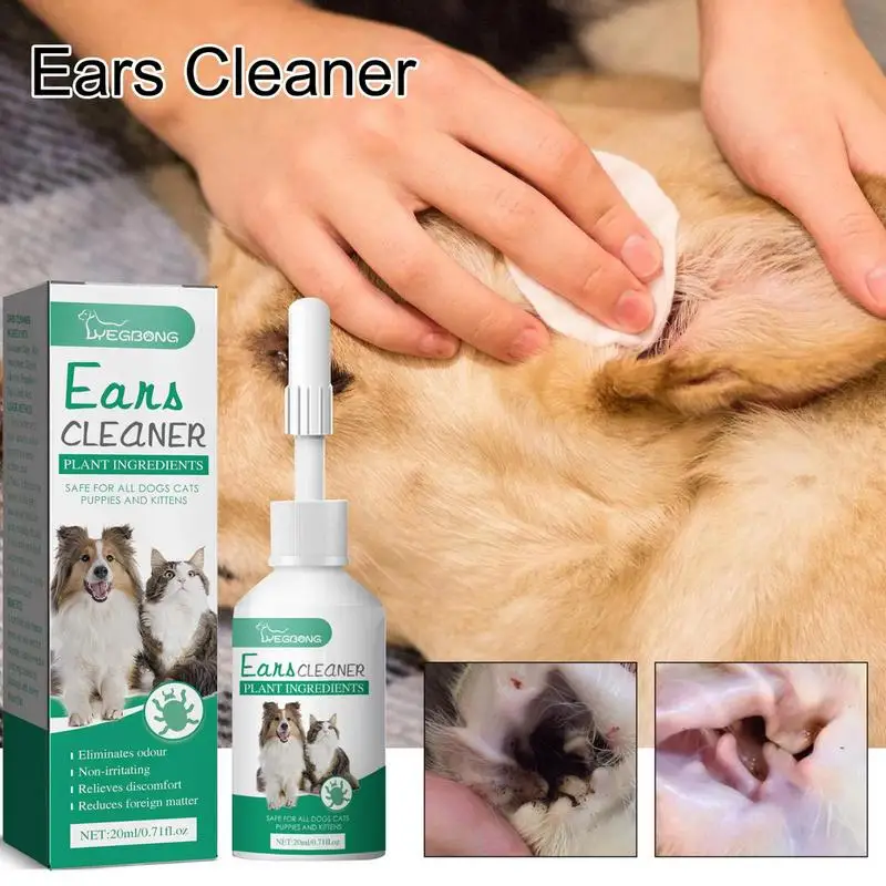 20ml Universal Pet Ear Drops Cat And Dog Ear Cleaner For Control Yeast Mites Removes Ear Mites And Ear Wax Relieves Itching