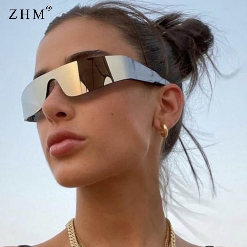 

Futuristic Unique Rimless Y2K Sunglasses Men Sports Sun Glasses Women Vintage Wrap Around Shades Fashion New Punk Goggle Eyewear