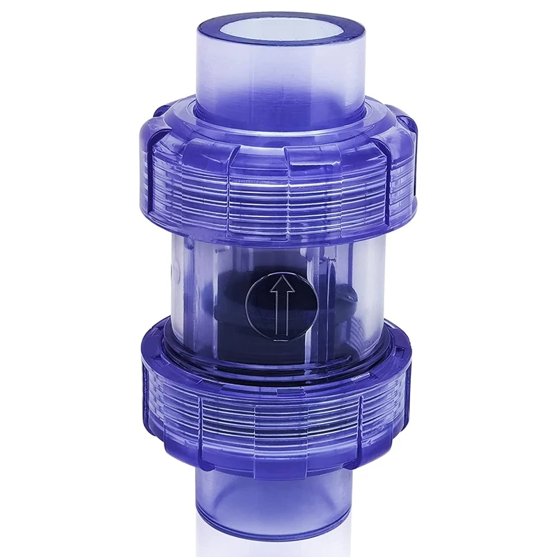 Check Valve PVC Check Valve 3/4 Inch True Union Check Valve Transparent Blue UPVC Check Valve Pipeline Check Valve One-Way Valve