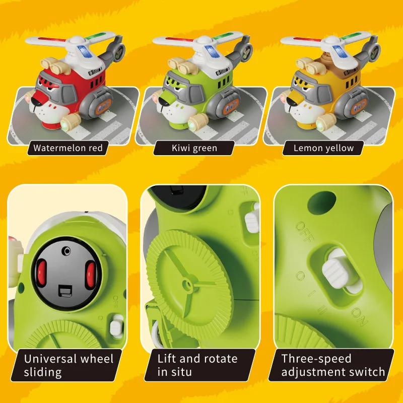 Electric Universal Tiger Helicpter Toy with Lights and Music Cartoon Rotating Plane Children Xmas Newyear Toy