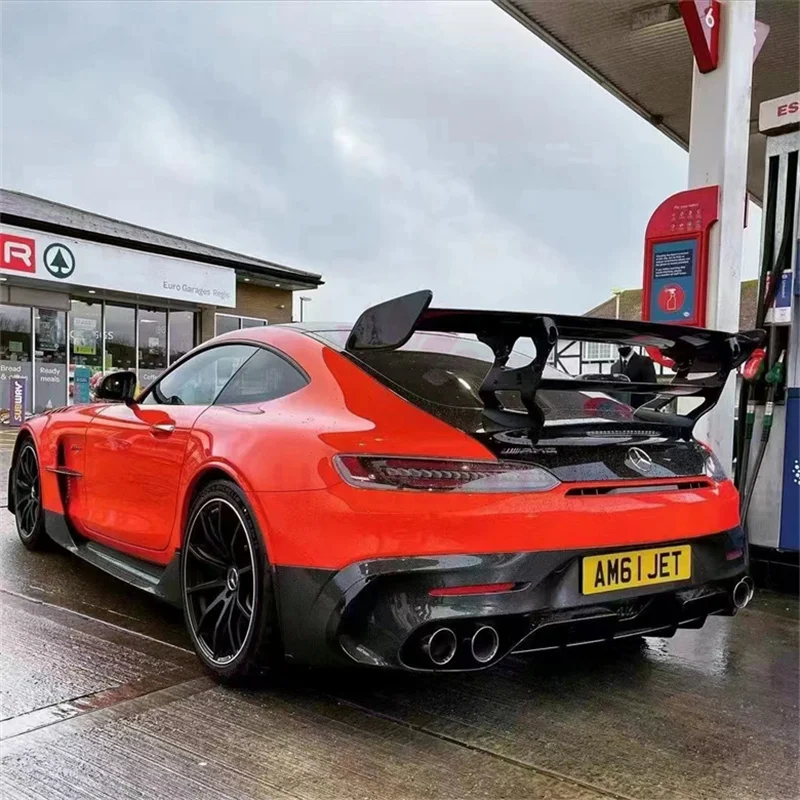 BS Style Carbon Fiber Rear Spoiler Wing for M-e-rc-ed-e-s Be-n.z Amg GT GTS GTR Rear Tail Body Kit Retrofit Accessories