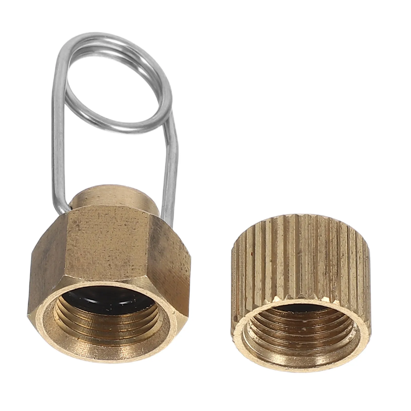 2pcs Leakproof Copper Propane Tank Caps for Camping, Hiking, BBQ, Outdoor Gas Cylinder Refill Protection