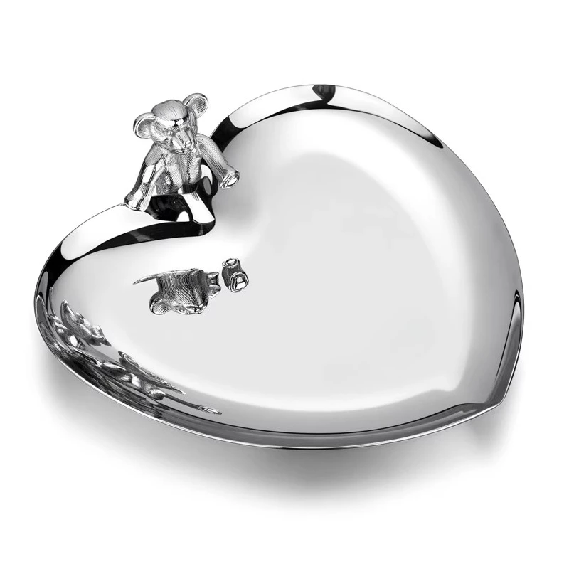 

Stainless steel ornament candy box fruit plate living room home creative metal nut plate dried fruit snack storage plate