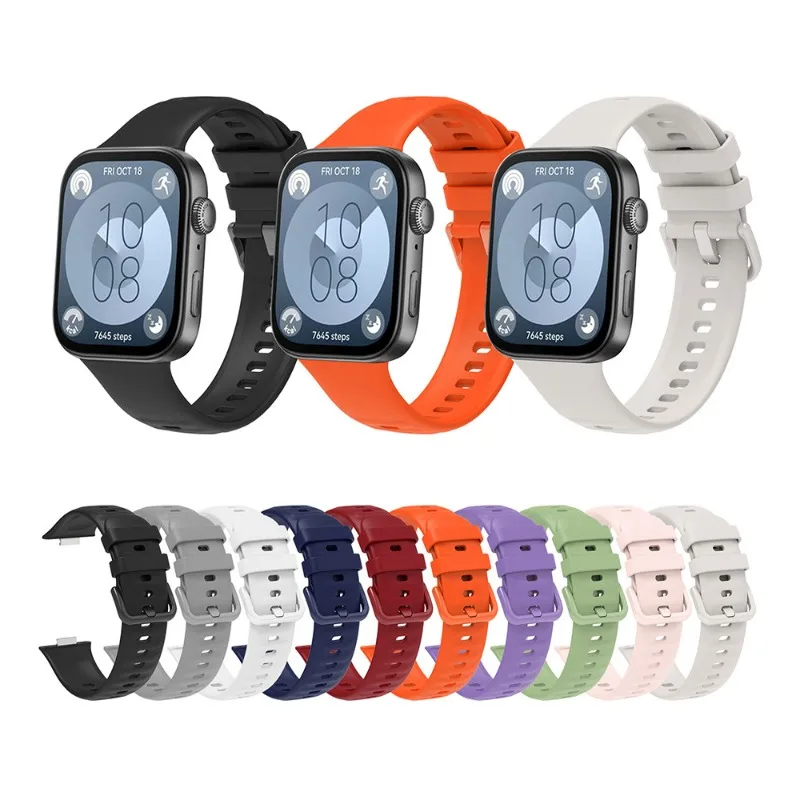 Силиконовый ремешок для Huawei Watch Fit 3, спортивные умные часы, сменный браслет, мягкий ремешок для часов Huawei Watch Fit3