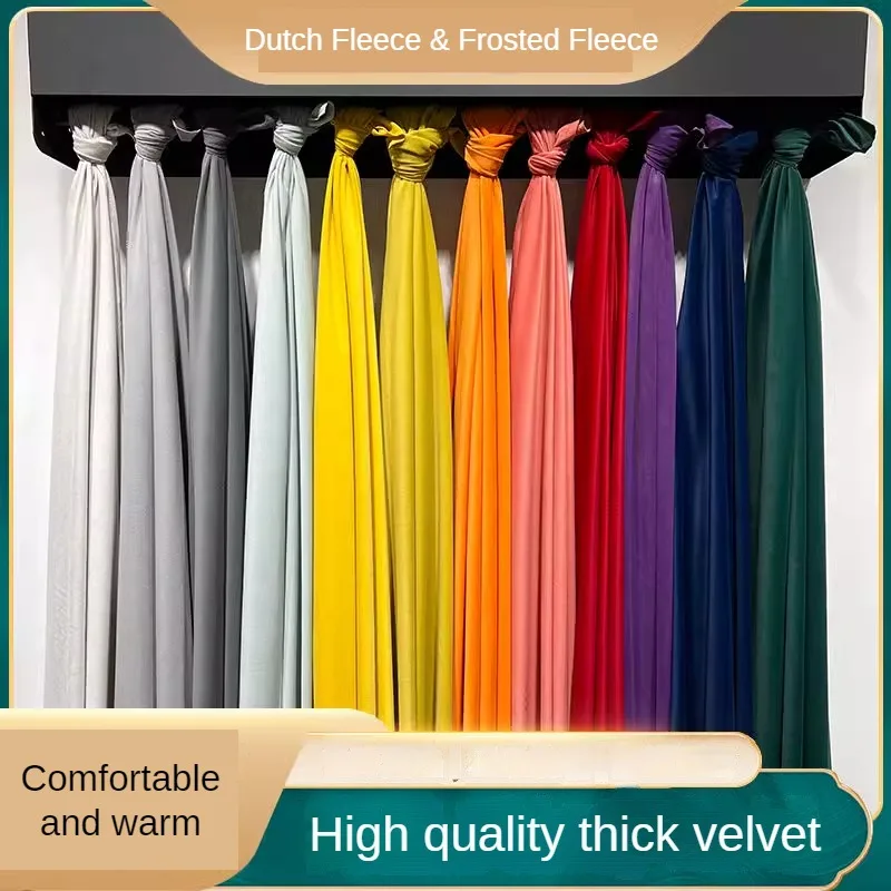 Thick Plain Velour Fabrics Per Meter for Sofacovers Pillowcases DIY Sewing High Quality Luxury Curtains Velvet Cloth Smooth Soft