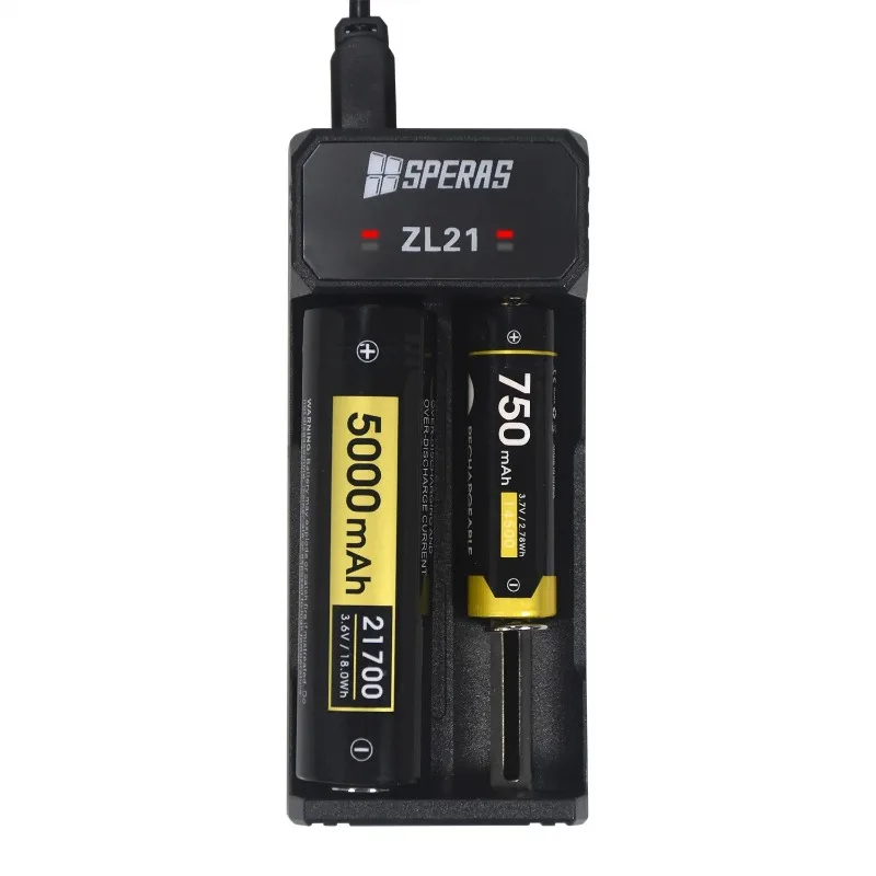 

SPERAS 21700 Dual-Slot Type C-USB Battery Charger