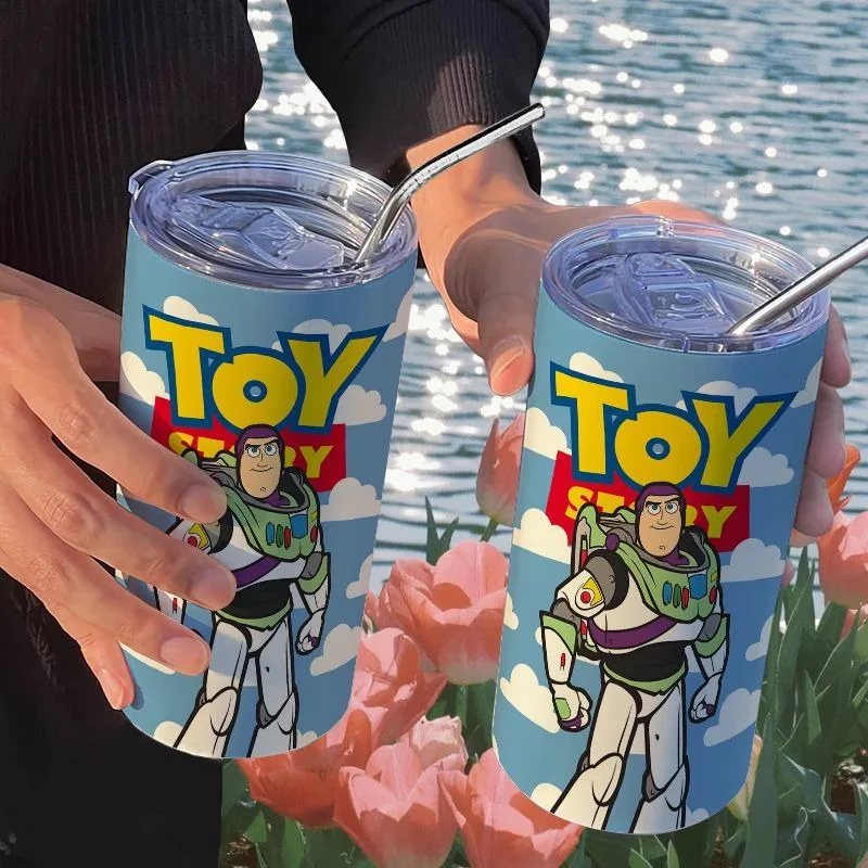 Toy Story Buzz Lightyear Cartoon Animation Creative Stainless Steel Insulated Cup Kawaii Fashion High-Looking Portable Straw Cup