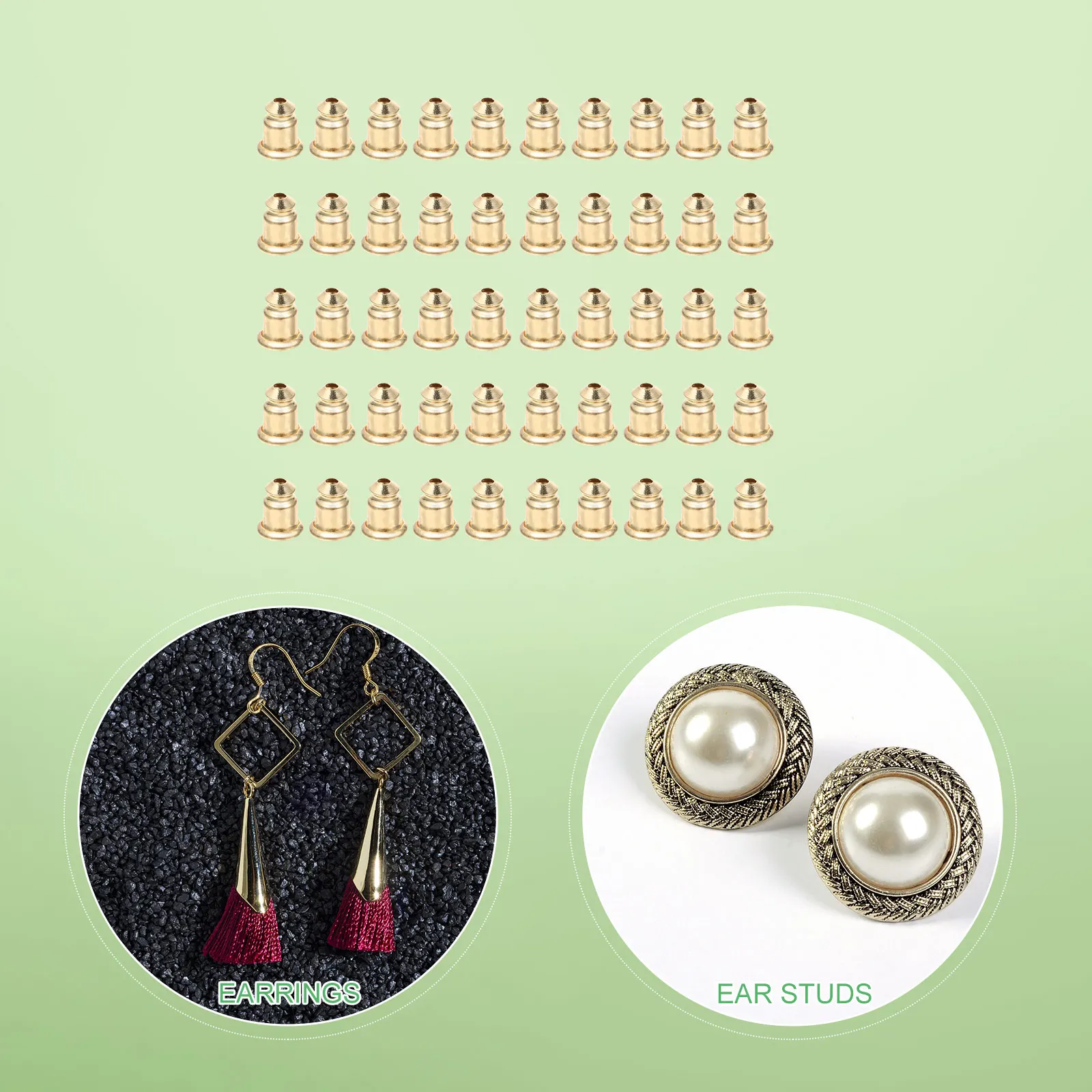 

100 Pcs Earplug Accessories Earring Findings Earrings Back Gold Simple Style Locking Backs Copper Safety
