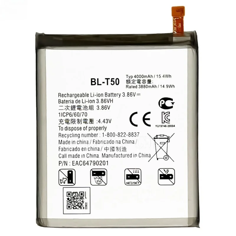 BL-T50 Battery 3.86V 4000mAh For LG Velvet 5G UW LM-G900N LM-G900EM LM-G900 LM-G900TM LM-G900V Mobile Phone Replacement Battery