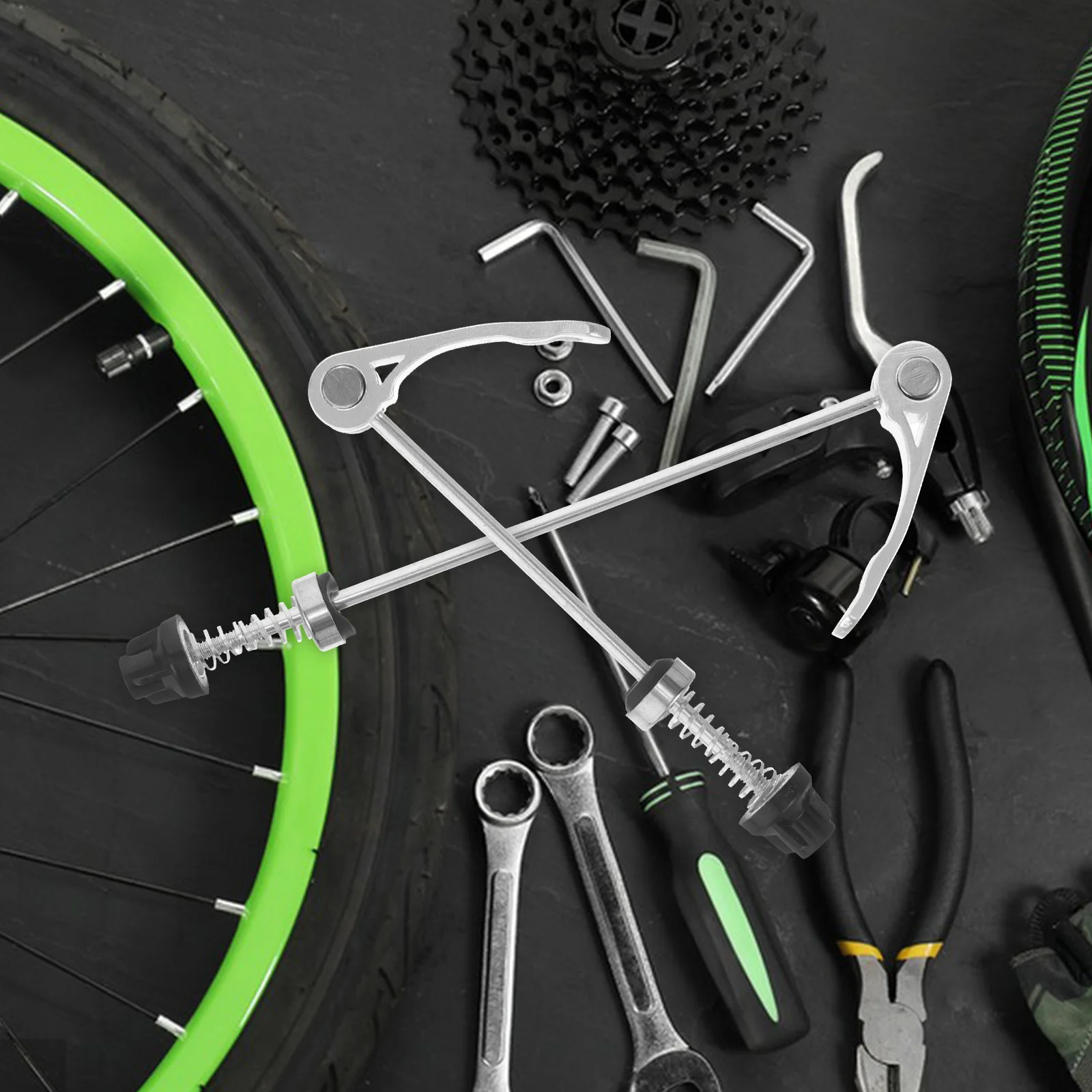 2Pcs Bike Quick Release Skewer Set for Mountain Bicycle Front Rear Axle Secure Locking Mechanism Lightweight Stylish Cycling