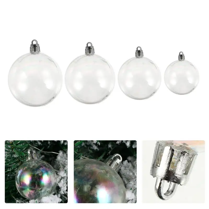 Clear Baubles Mixed Size Rainbow Light Bulbs Balls Clear Pendants Rainbow Light Bulbs Balls Clear Ball Baubles Round Balls