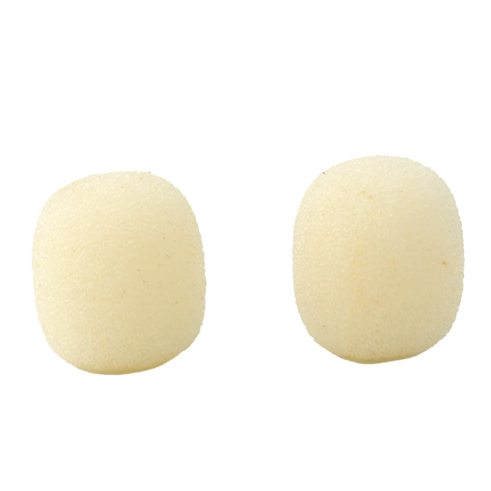 10pcs Headmounted Headset Microphone Beige Foam High Elasticity Windscreen Cover For Mic The Microphone Replacement Cover