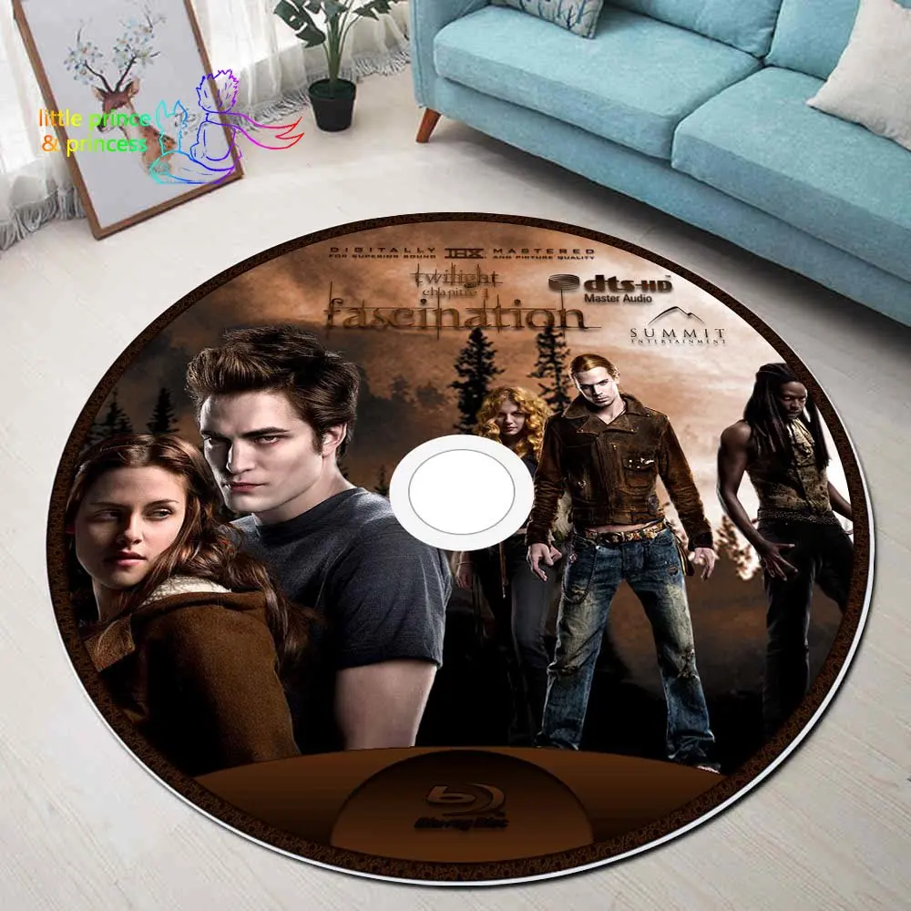 Twilight Movie CD Rug Round Mat Halloween horror Round Rug Bathroom Mat Black Mat Home Decor Rug Living Room Kitchen Rug