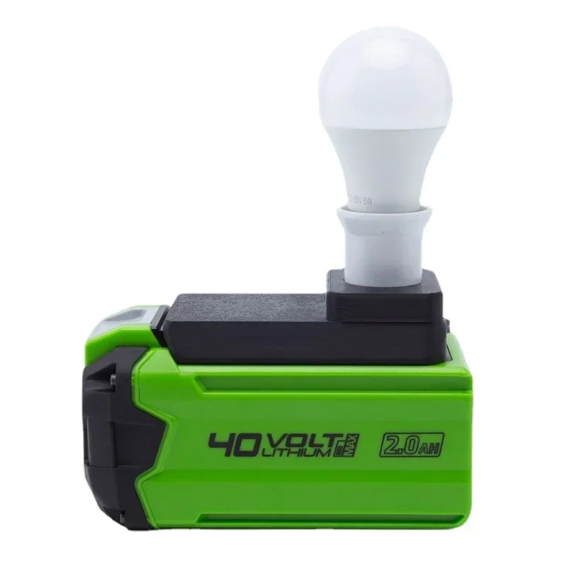 LED Work Light E27 Bulbs Portable Cordless For Greenworks 40V Lithium Battery Camping ( Battery not included)