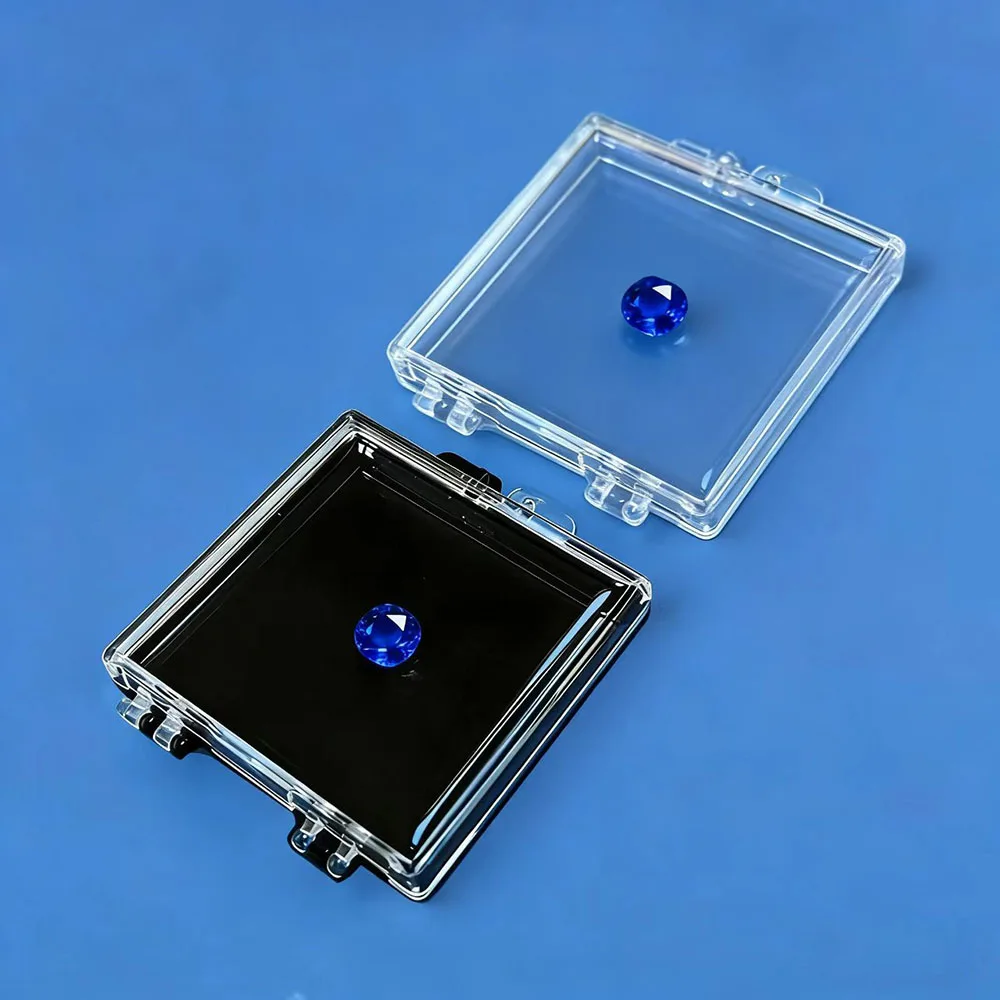 

Loose Diamond Storage Box Packaging Stone Case Transparent Gem Organizer Joyeros Organizador Gemstone Jewelry Display Box Tray