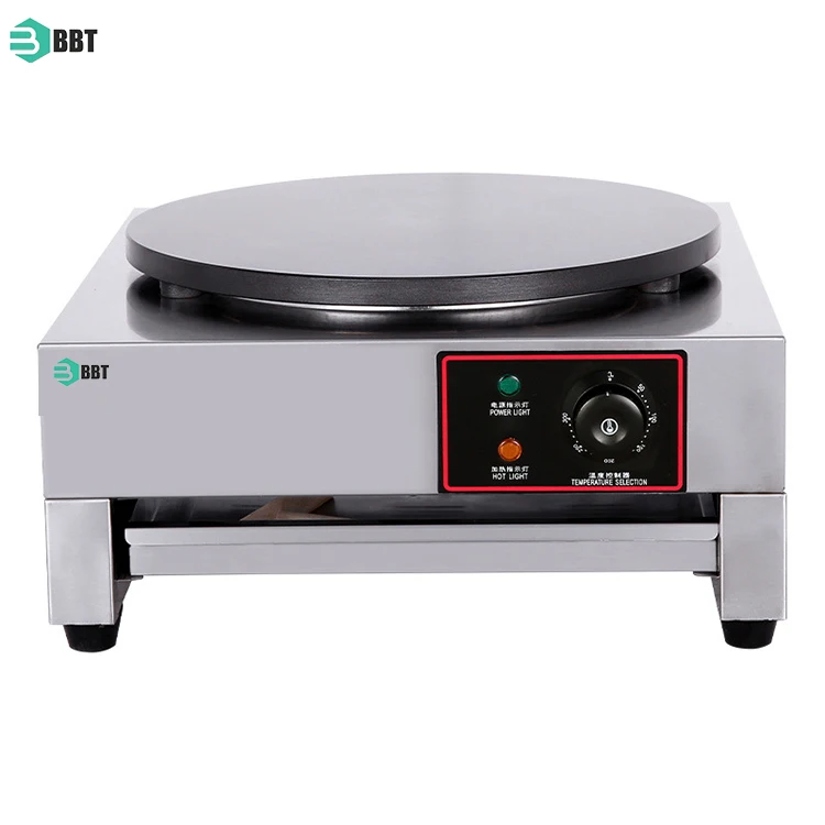 التجارية متعددة الاستخدامات عالية الجودة الكهربائية 40 سنتيمتر كريب صانع آلة وجبة خفيفة المعدات الفولاذ المقاوم للصدأ كريب فطيرة آلة