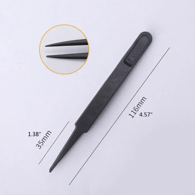 L4MB 1 Set Plastic Anti-static Tweezers for Semiconductor/Computer/Beauty Industries DIY Repair Tool Corrosion Resistance