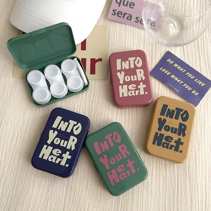 Three Pairs Of INS Personalised Simple Portable Contact Lens Case Companion Care Box Pupil Case