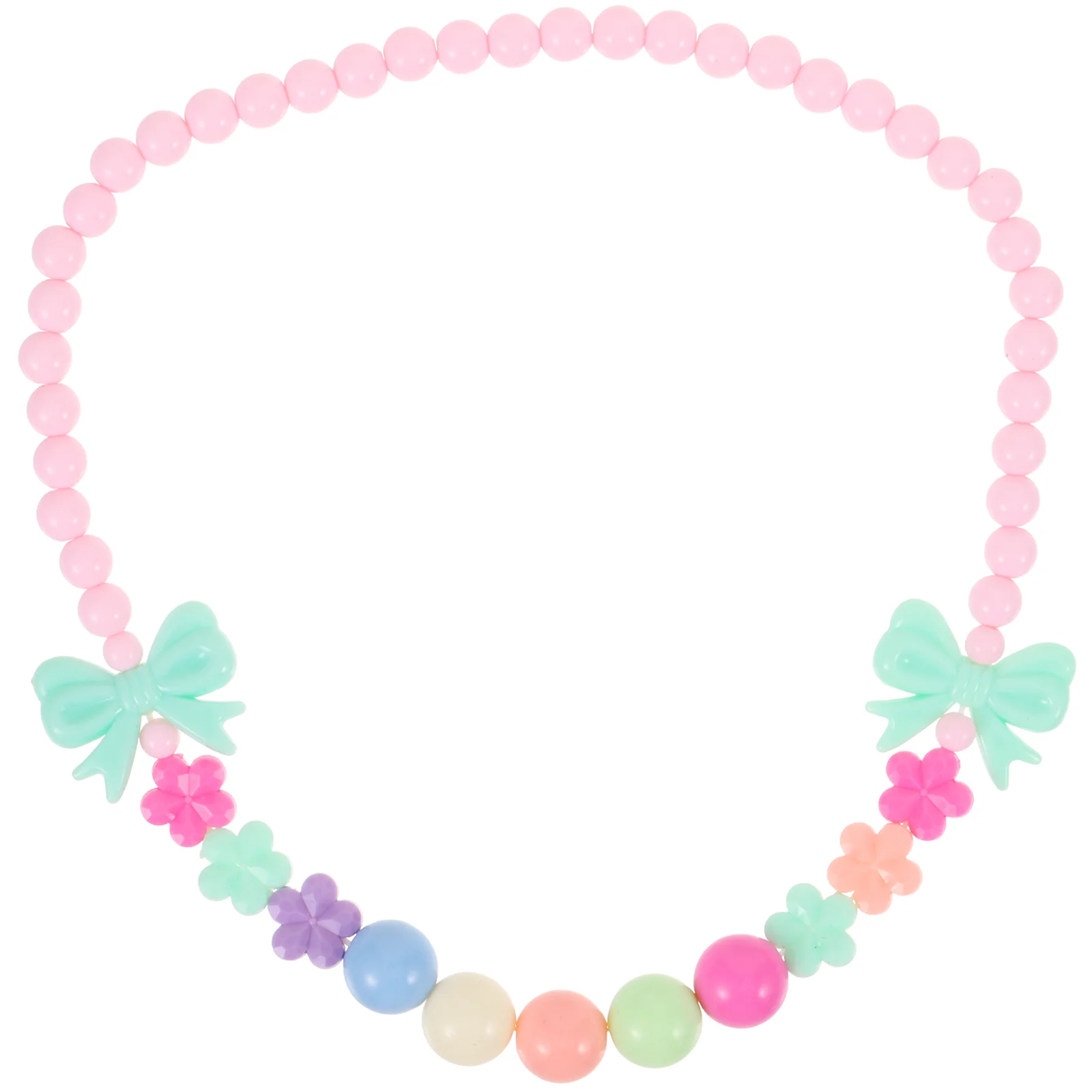 Girls Beaded Necklace Lovely Children Bowknot Beads Necklace for Kids Jewelry (Purple) girls beads necklaces