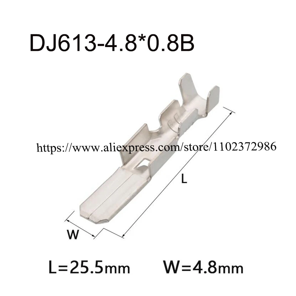 

1000PCS DJ613-4.8*0.8B New energy auto connector Terminal brass pin Waterproof harness terminal cable socket