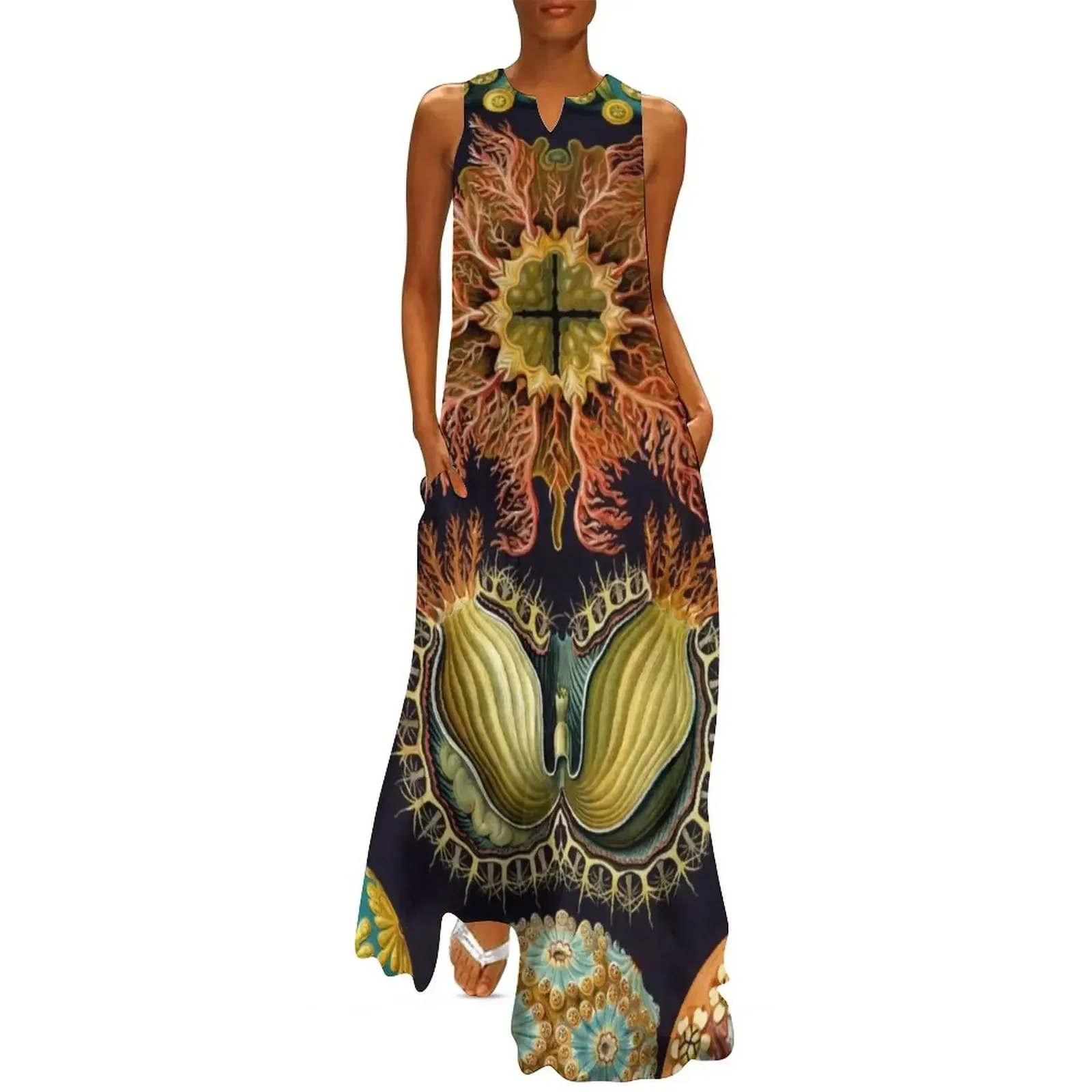 

Haeckel Ascidiae Drawing Long Dress Women's summer dress prom dress women evening elegant women's sets