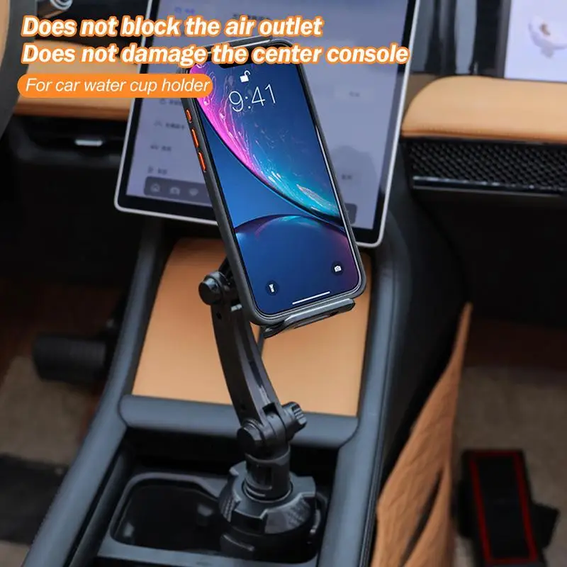 Для различных автомобилей Подстаканник Крепление для телефона Длинная рука Центральная консоль Автомобильный держатель для телефона Вращающийся на 360 градусов Регулируемый длинный кронштейн для мобильного телефона
