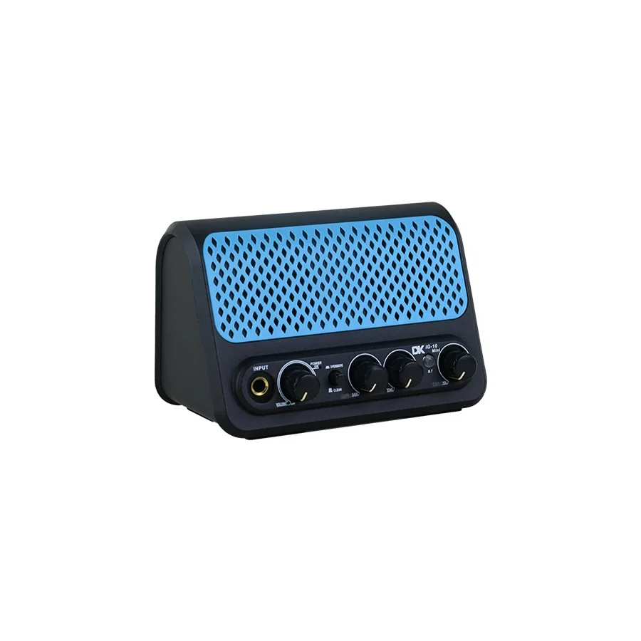 DK-iG-10Mini Electric Guitar Amplifier, 20W Output, 2 Channels, Clean, Distortion, Bluetooth, Aux In, 2000mA Battery