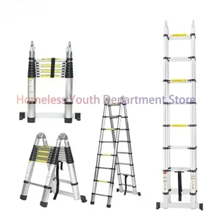2 * 8 خطوات رخيصة متعددة الوظائف سلم تلسكوبي الألومنيوم سلم محمول مزدوج أعلى 10 مبيعات سلم الألومنيوم 8 أمتار - No8