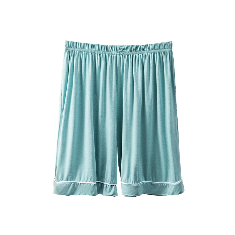 الصيف Spwear المرأة فضفاضة تناسب مشروط القطن الحرير orts المنزل الترفيه رقيقة خمسة أرباع السراويل بنطال ذو قصة أرجل واسعة عالية الخصر