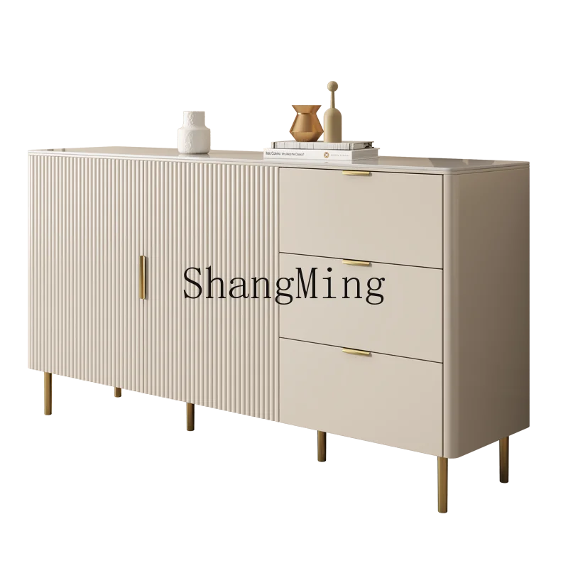 

DHY light luxury rock slab dining side cabinet modern simple multi-functional wall with drawers living room