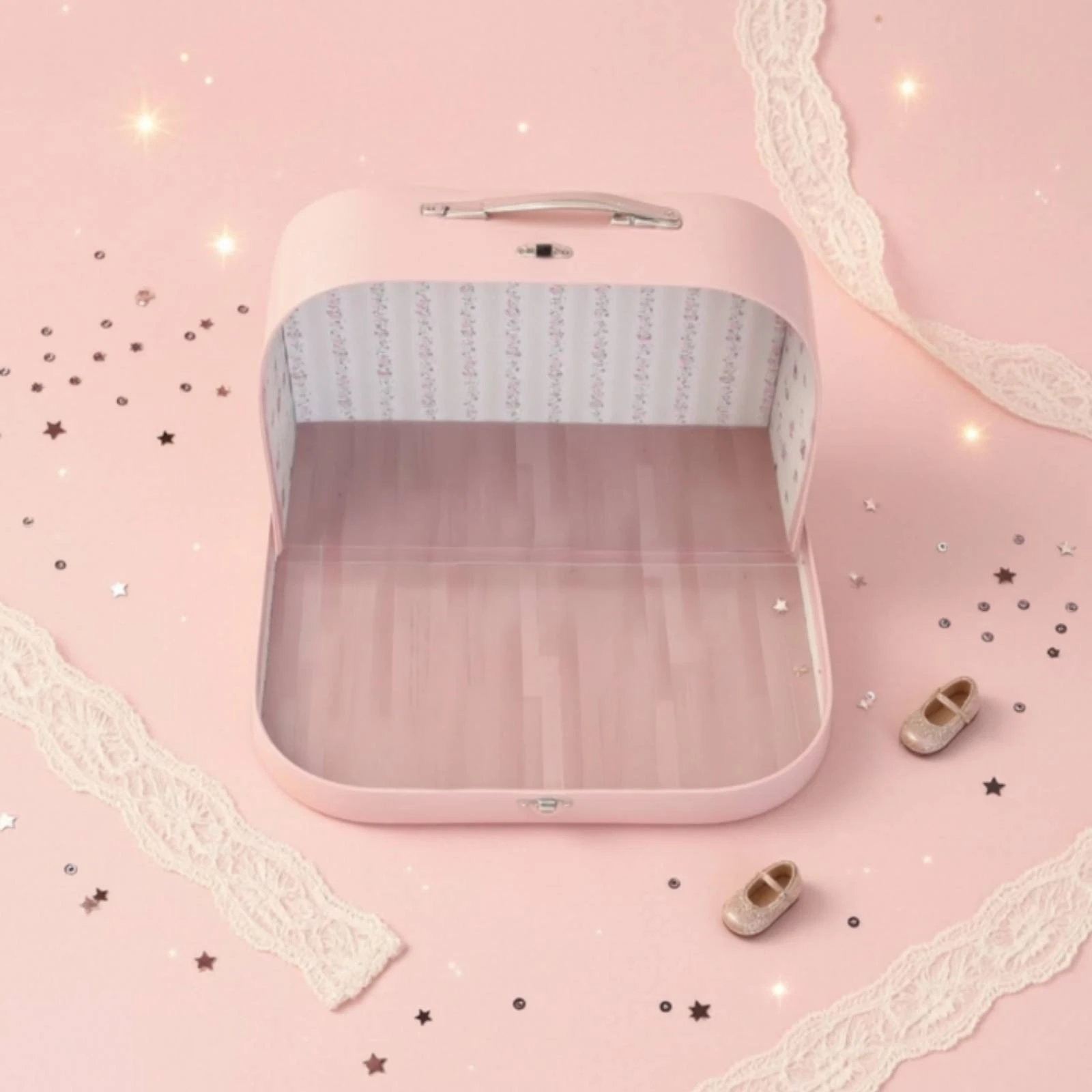 Suitcase Dollhouse Compact Mini Suitcase with Handle Dollhouse with Handle Cute Display Box Realistic for Collectors