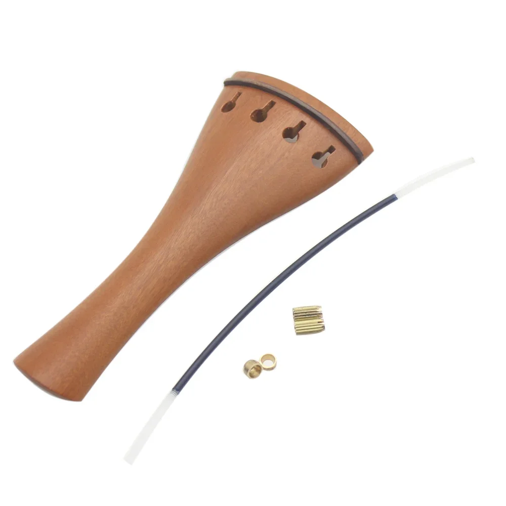 Wood 4/4 3/4 Violin Tailpiece Jujube With Tail Rope Adjustable Stringed Instrument Brown Accessories For Professional Pianist