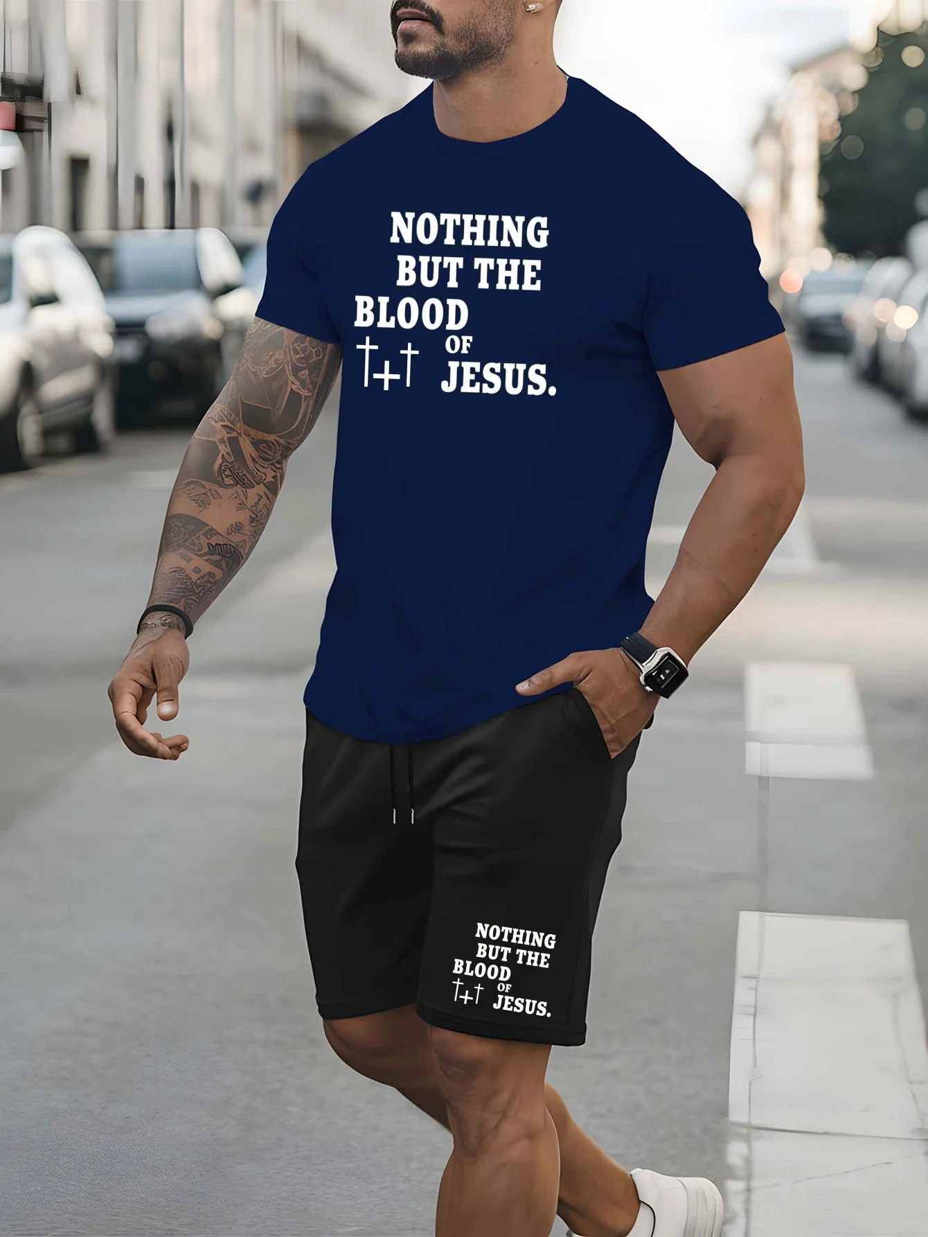 

GELITAYIN The 2025 Summer New Men's Suit Features 3D Printed Patterns, Casual And Comfortable Round Neck, Short Sleeves And Shor
