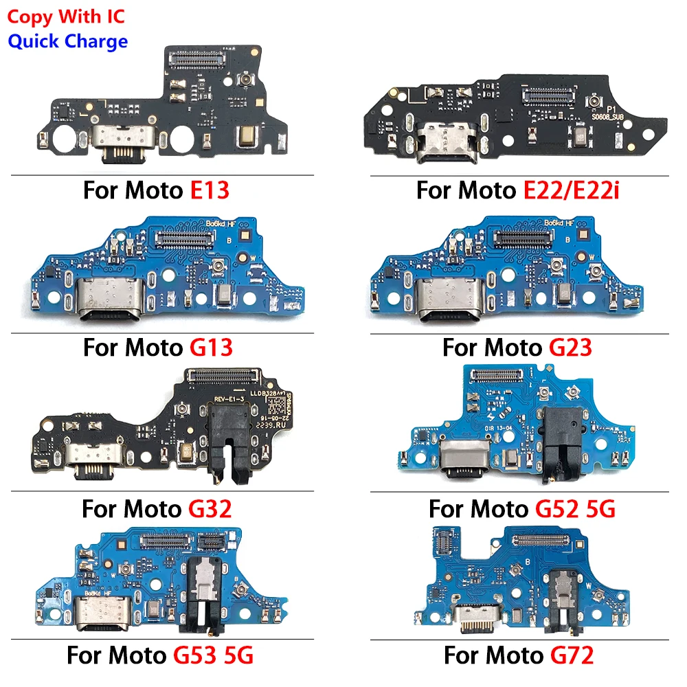 USB Charging Port Board Flex Cable Connector Parts For Moto E13 E22 E22i G13 G23 G32 G52 5G G53 5G G71S G82 5G G72