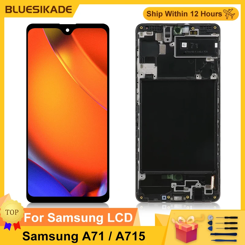 AMOLED For Samsung Galaxy A71 LCD Display SM-A715F/DSM SM-A715F/DSN Screen Touch Digitizer For Samsung A715 LCD Replacement Part